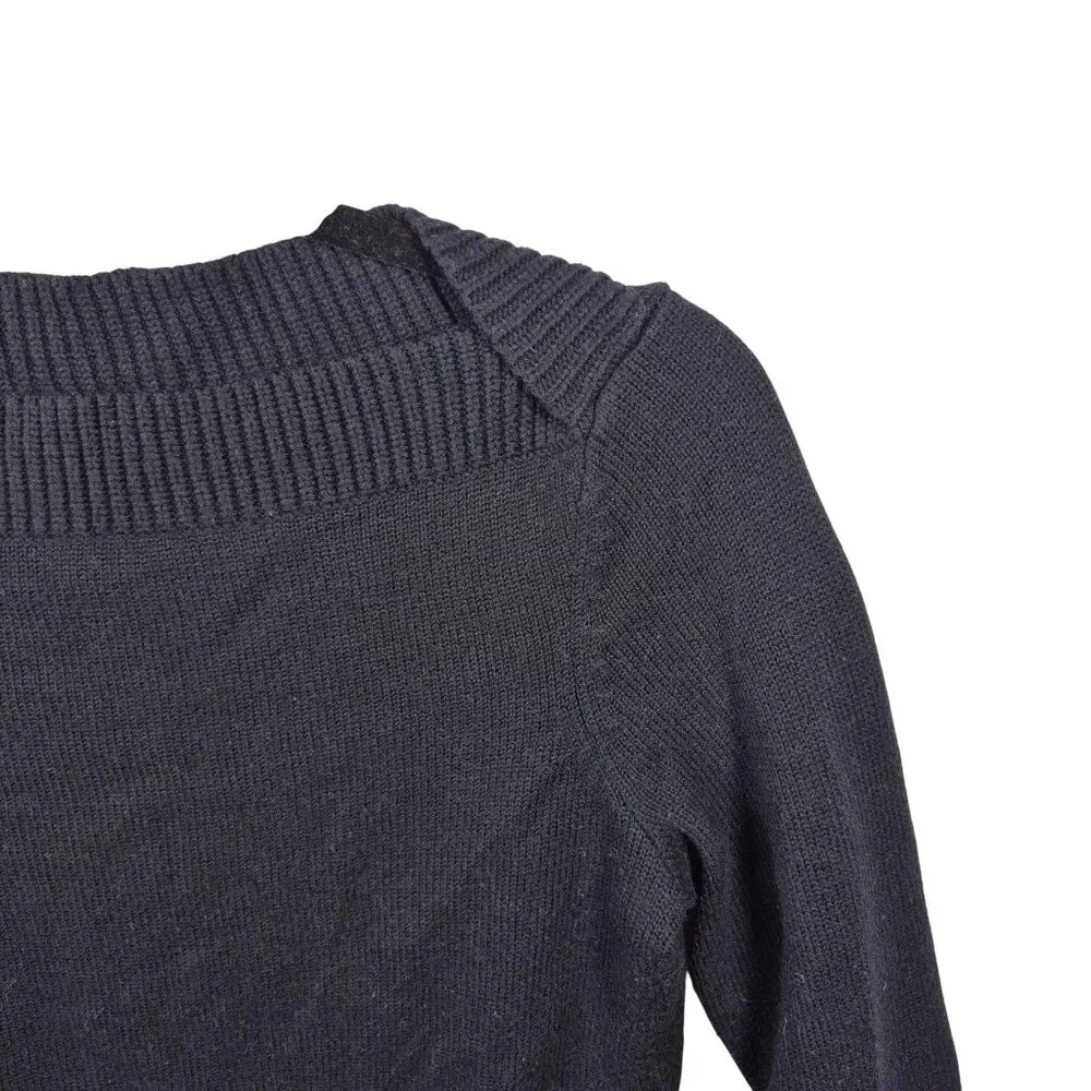Lauren Ralph Lauren Womens Sweater Size S Black Boat Neck Knit Top Old Money - Picture 7 of 7